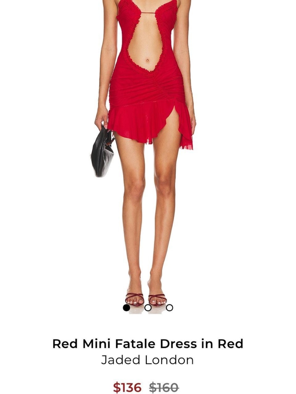 Jaded London Bright Red Ruffled Mini Fatale Dress